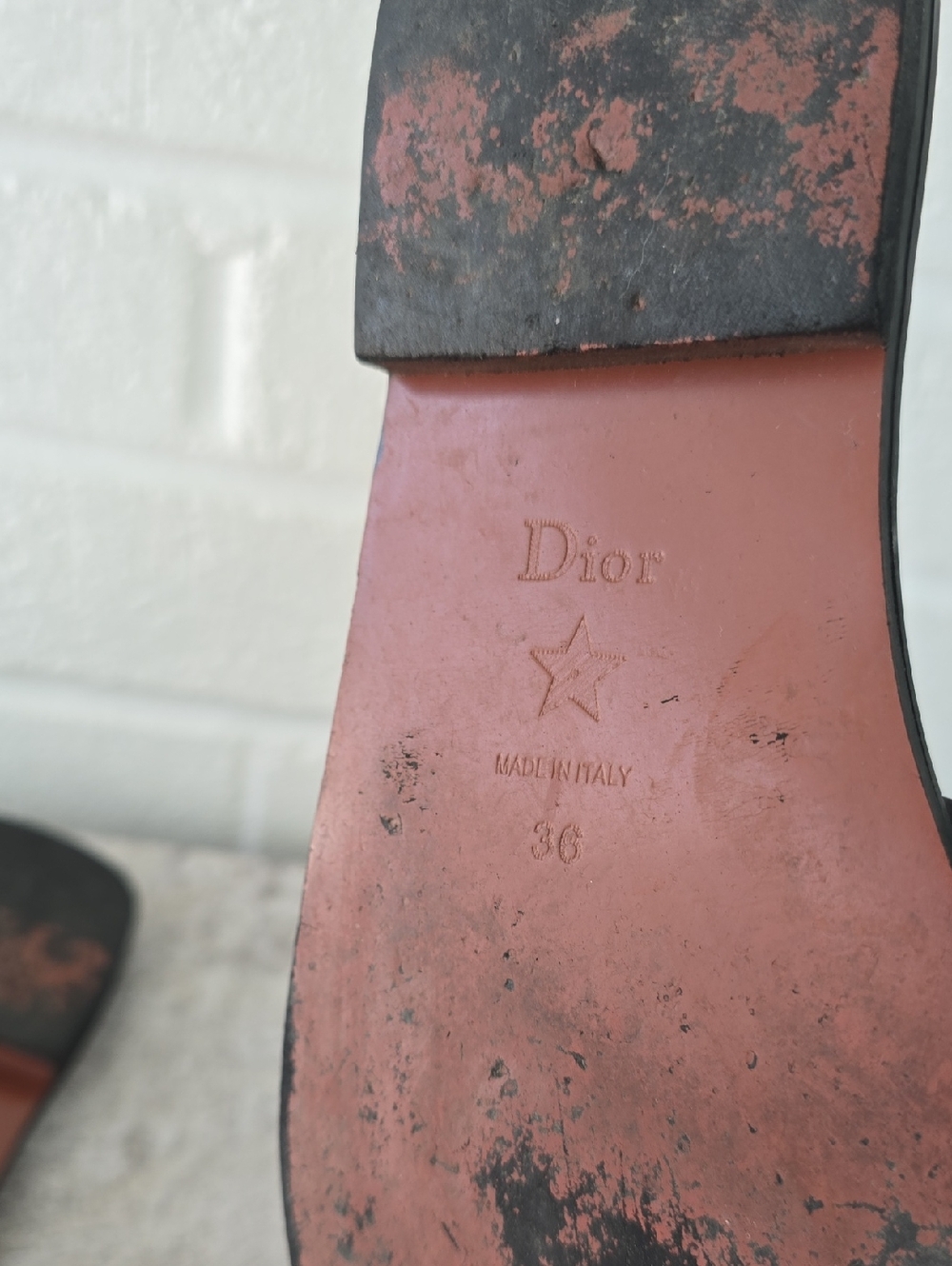 Christian Dior Gold Logo Sandals Sliders Black Color Size 36 - Picture 12 of 15